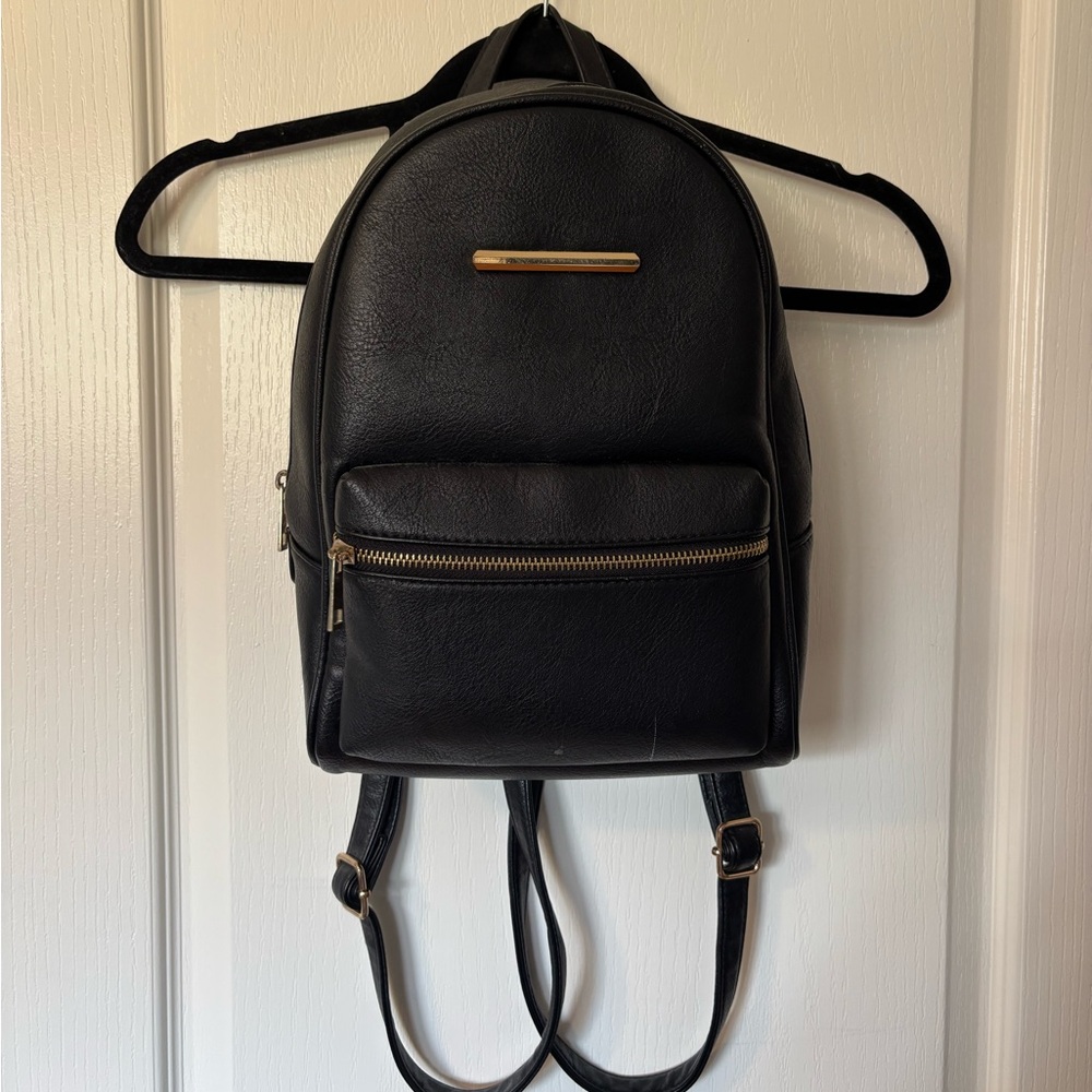 ALDO Black Mini Leather Backpack